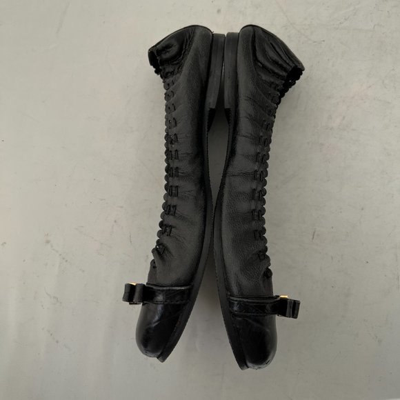 Tory Burch Black Eddie Bow Ballet Flats 9 - Picture 3 of 10